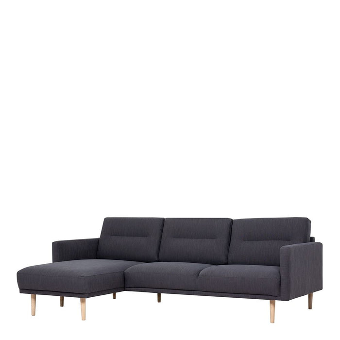 Larvik Chaiselongue Sofa (LH) - Anthracite, Oak Legs