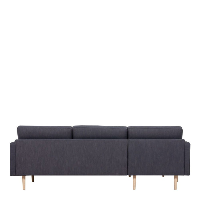 Larvik Chaiselongue Sofa (LH) - Anthracite, Oak Legs