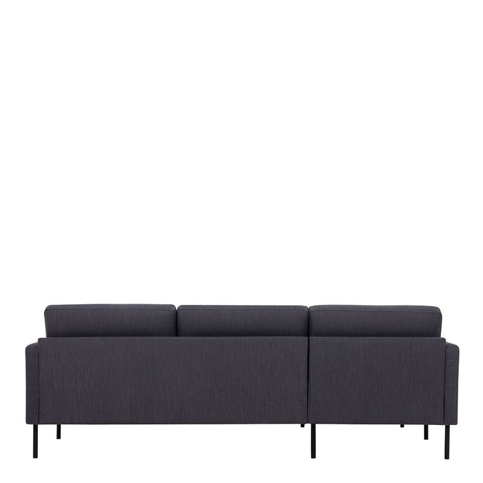 Larvik Chaiselongue Sofa (LH) - Anthracite, Black Legs