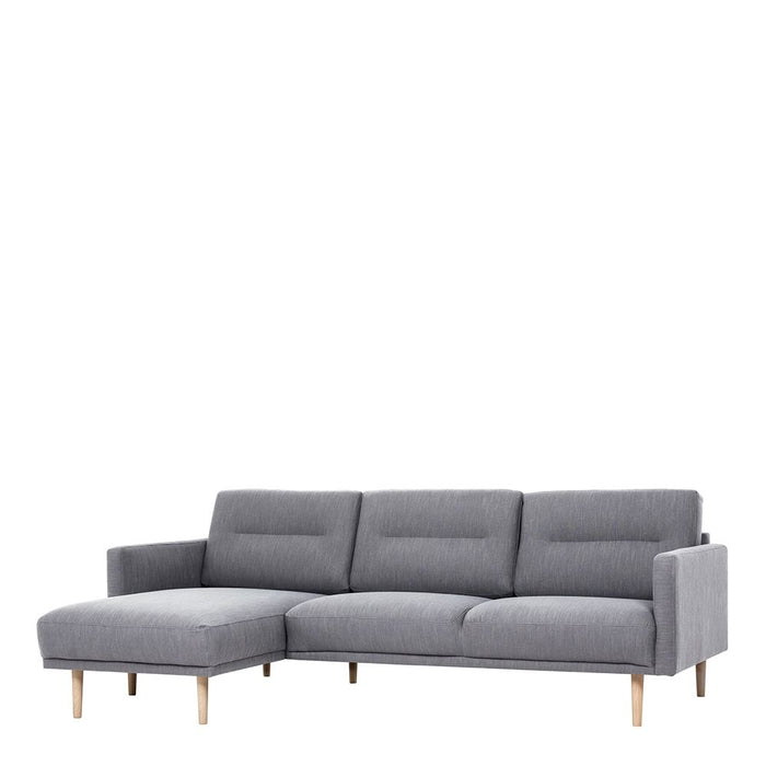 Larvik Chaiselongue Sofa (LH) - Grey, Oak Legs