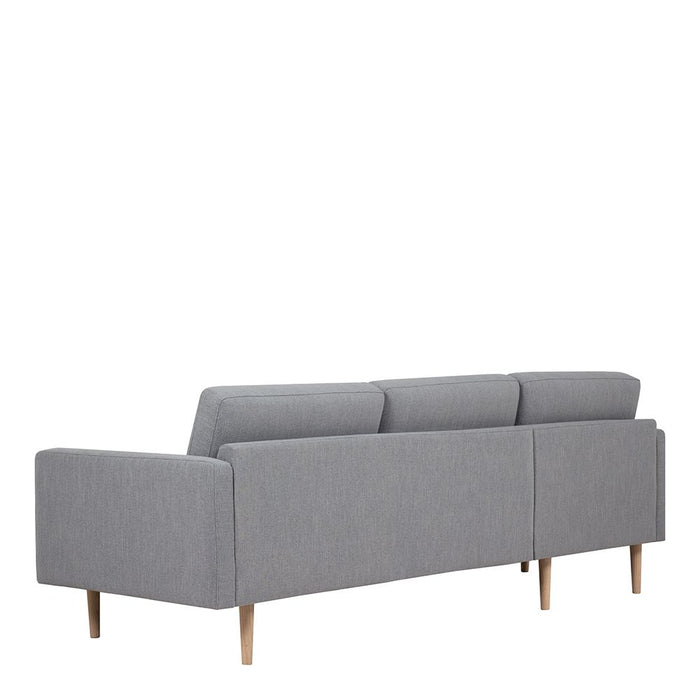 Larvik Chaiselongue Sofa (LH) - Grey, Oak Legs