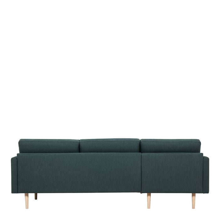 Larvik Chaiselongue Sofa (LH) - Dark Green, Oak Legs