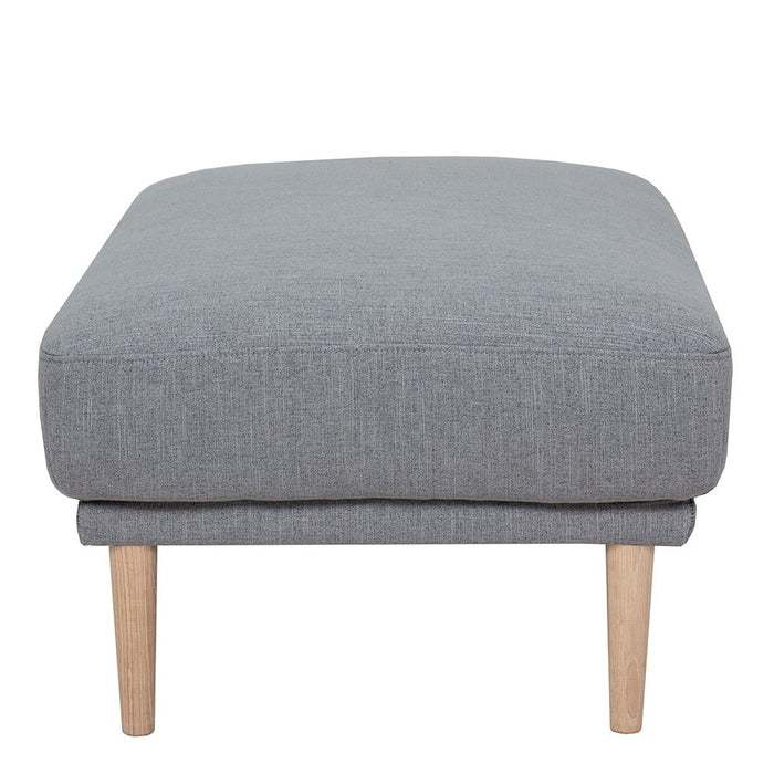 Larvik Footstool - Grey, Oak Legs