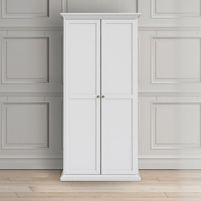 Paris Wardrobe with 2 Doors in White