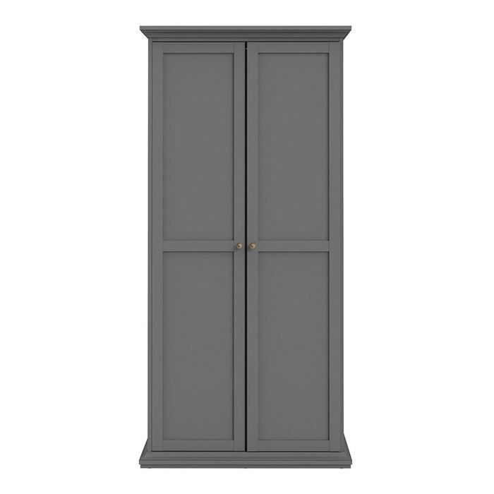 Paris Wardrobe with 2 Doors in Matt Grey