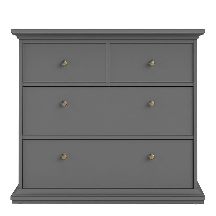 Paris Chest of 4 Drawers in Matt Grey