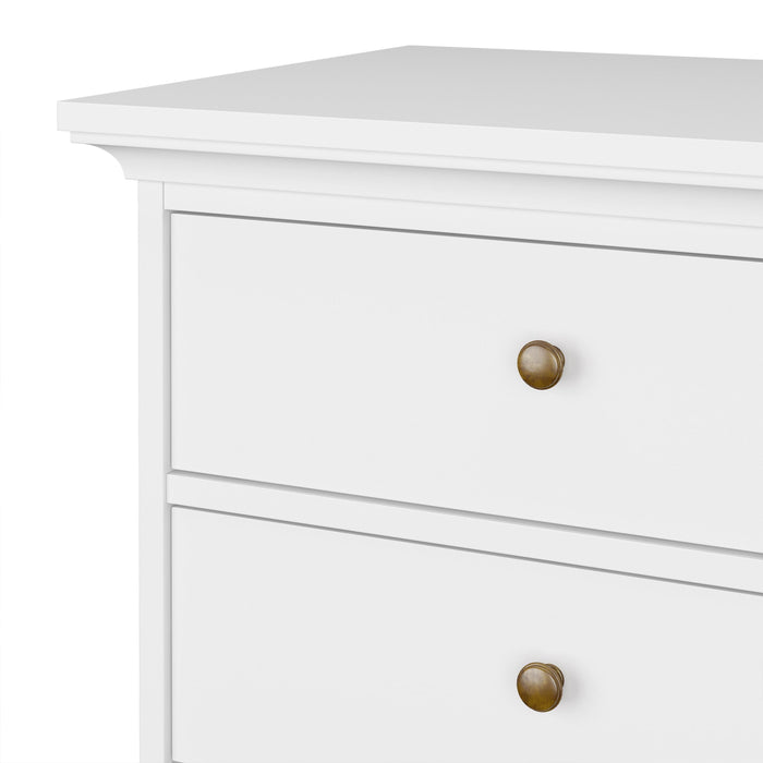 Paris Chest 5 Drawers in White