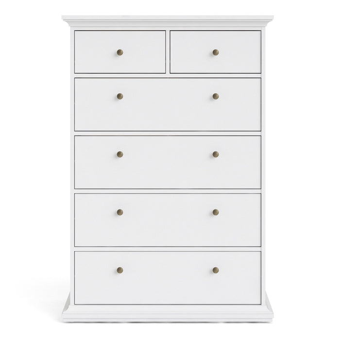 Paris Chest of 6 Drawers in White