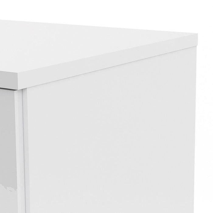 Naia Wardrobe with 2 Doors 1 Drawer in White High Gloss