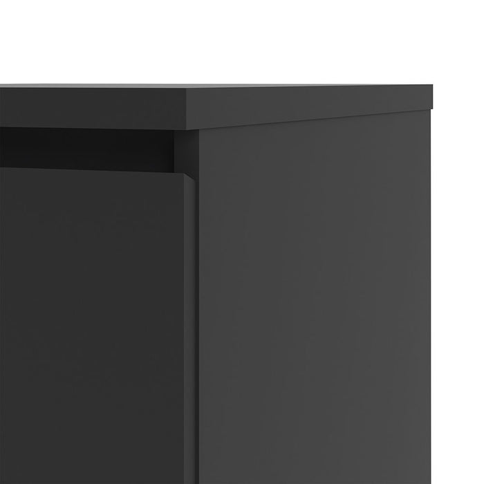 Naia Narrow Chest of 5 Drawers in Black Matt