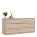 Naia Wide Chest of 6 Drawers (3+3) in Jackson Hickory Oak