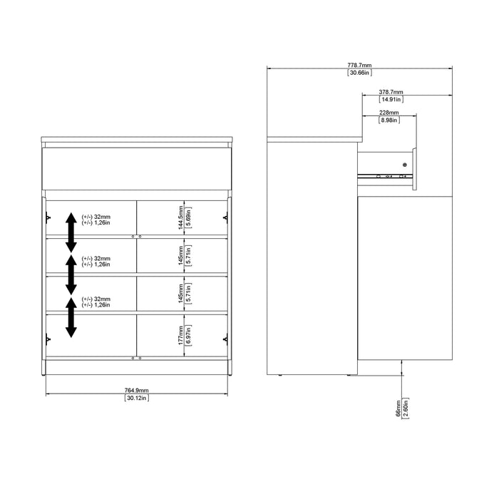 Naia Sideboard 1 Drawer 2 Doors in Jackson Hickory Oak