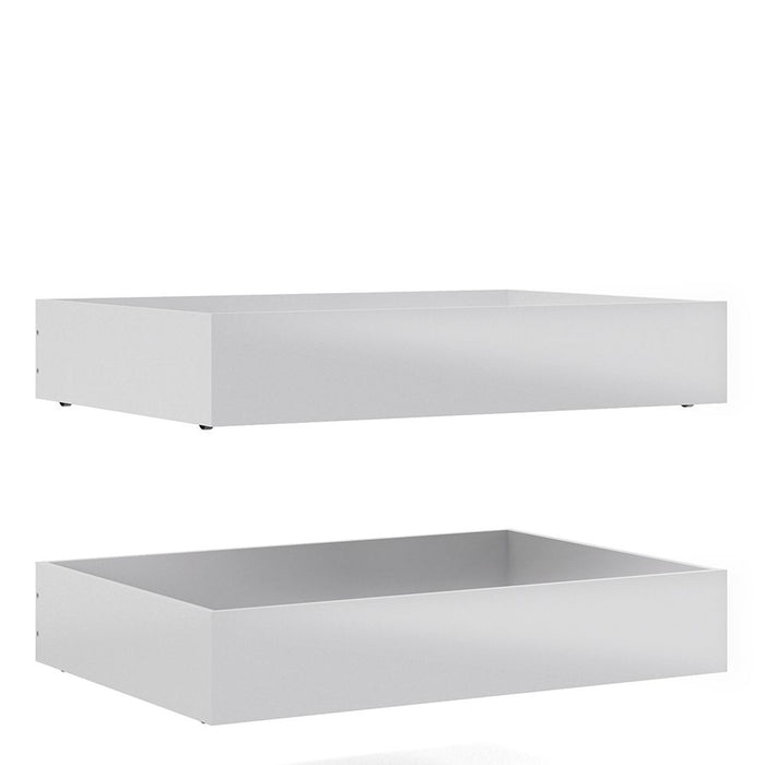 Naia Set of 2 Underbed Drawers (for Single or Double Beds) in White High Gloss