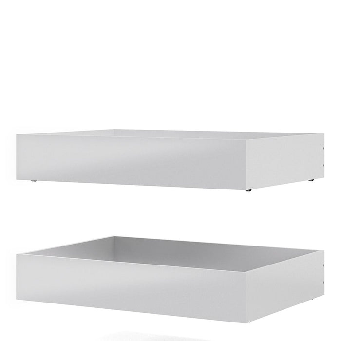 Naia Set of 2 Underbed Drawers (for Single or Double Beds) in White High Gloss