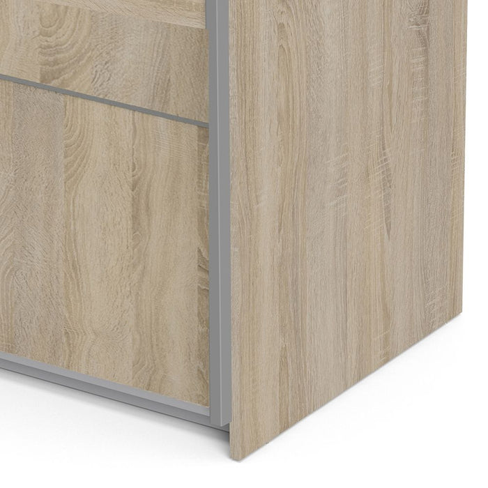 Verona Sliding Wardrobe 120cm in Oak with Oak Doors with 5 Shelves