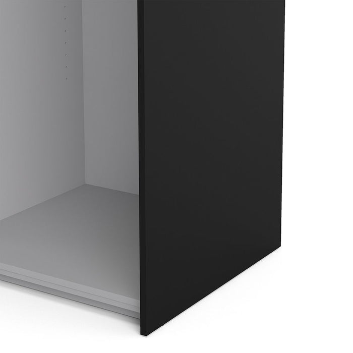 Verona Sliding Wardrobe 120cm in Black Matt with Black Matt Doors with 5 Shelves