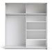 Verona Sliding Wardrobe 180cm in White with Mirror Doors with 5 Shelves