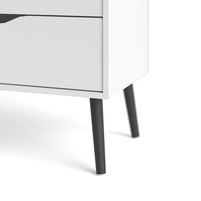 Oslo Chest of 4 Drawers in White and Black Matt