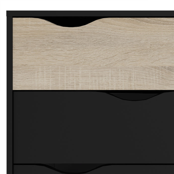 Oslo Chest of 4 Drawers in Black and Oak