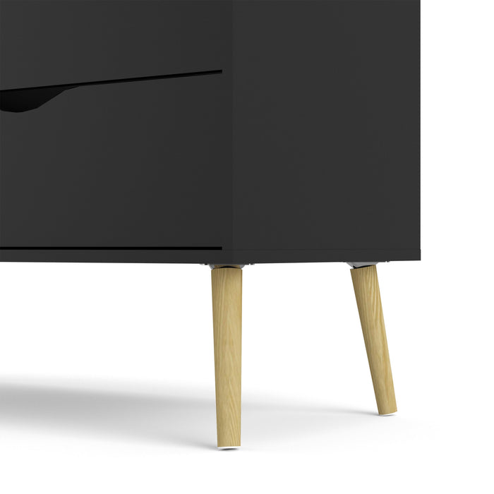 Oslo Chest of 4 Drawers in Black and Oak