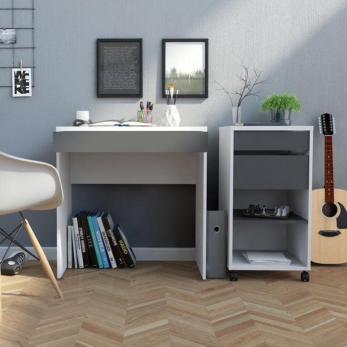 Function Plus Desk White Grey