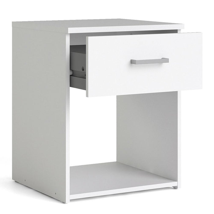 Space Package - Bedside 1 Drawer + Chest of 3 Drawers + Wardrobe with 2 doors + 1 drawer in White