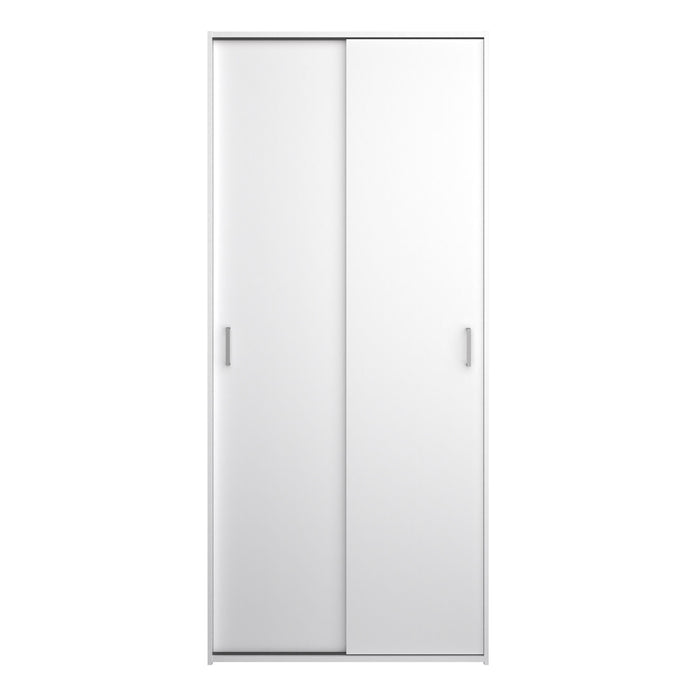 Space Wardrobe 2 Sliding Doors in White 1750