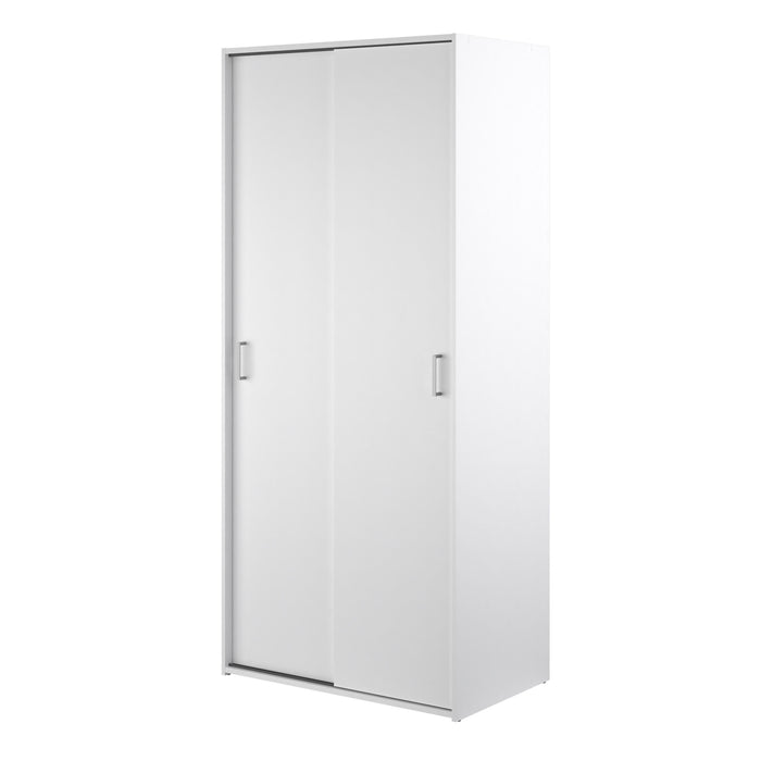 Space Wardrobe 2 Sliding Doors in White 1750