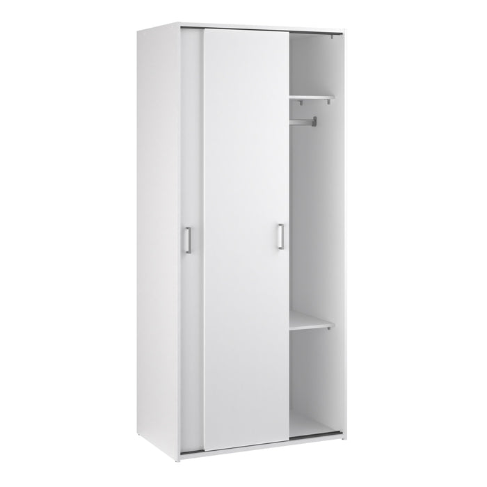 Space Wardrobe 2 Sliding Doors in White 1750