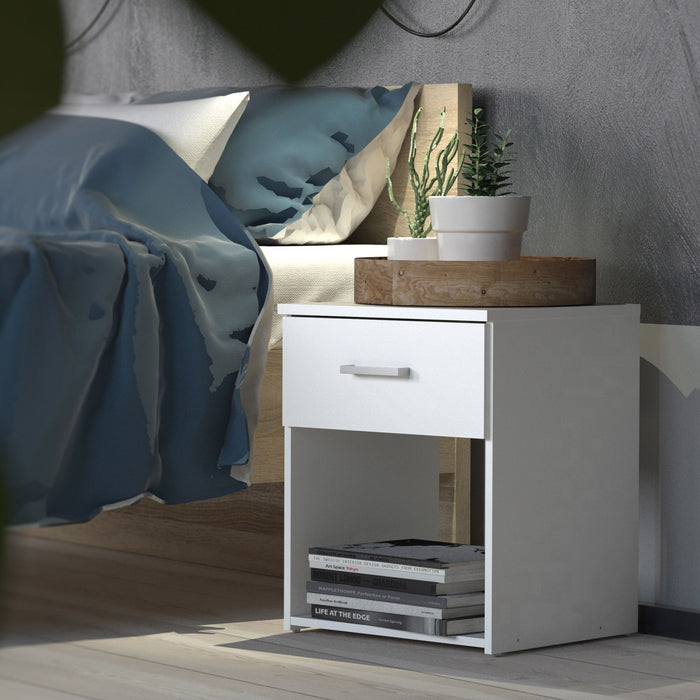 Space Bedside 1 Drawer in White