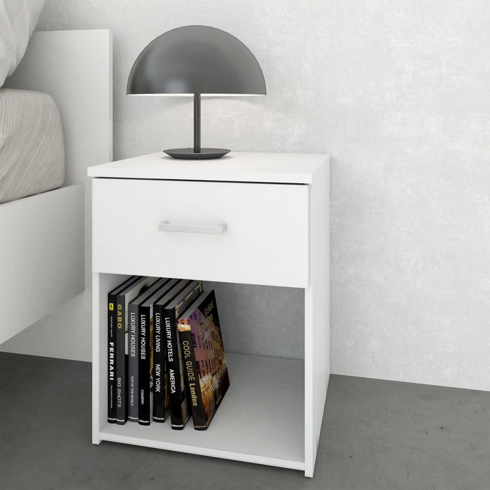 Space Bedside 1 Drawer in White