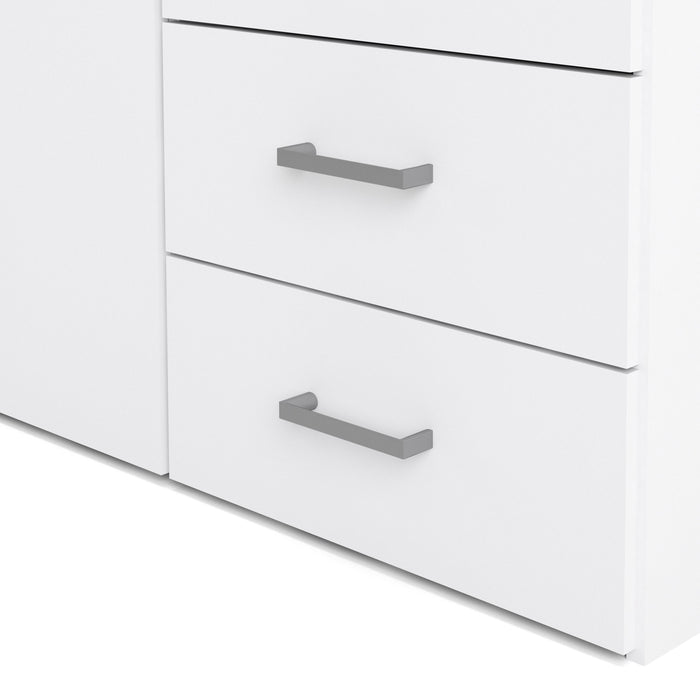 Space Wardrobe 2 Doors 3 Drawers White 1750