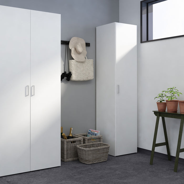 Space Wardrobe 1 Door in White 1750