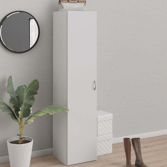 Space Wardrobe 1 Door in White 1750