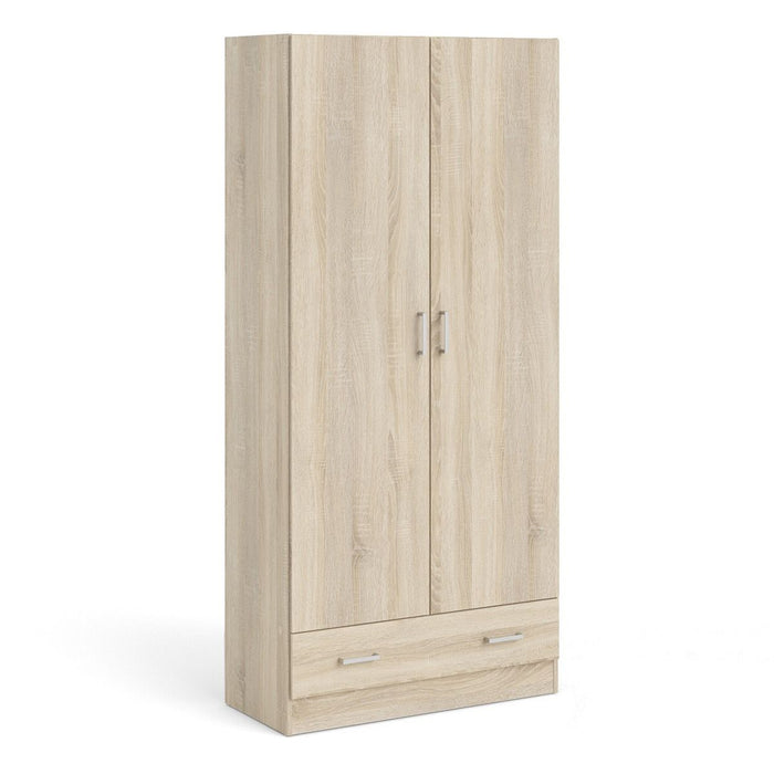 Space Package - Bedside 1 Drawer + Chest of 3 Drawers + Wardrobe with 2 doors + 1 drawer in Oak