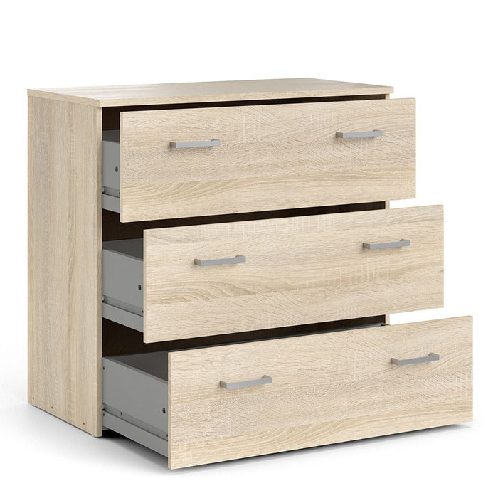 Space Package - Bedside 1 Drawer + Chest of 3 Drawers + Wardrobe with 2 doors + 1 drawer in Oak