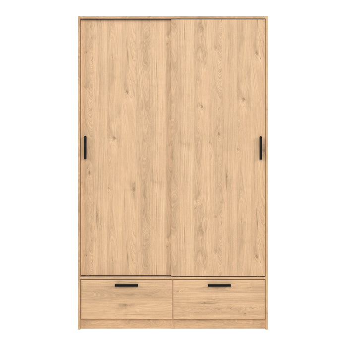 Line Wardrobe with 2 Doors 2 Drawers in Jackson Hickory Oak