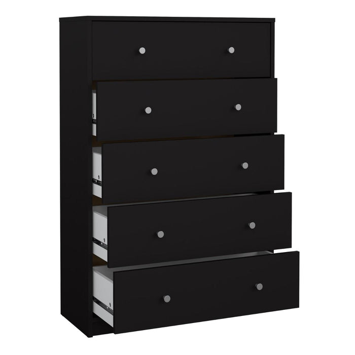 May Chest of 5 Drawers in Black