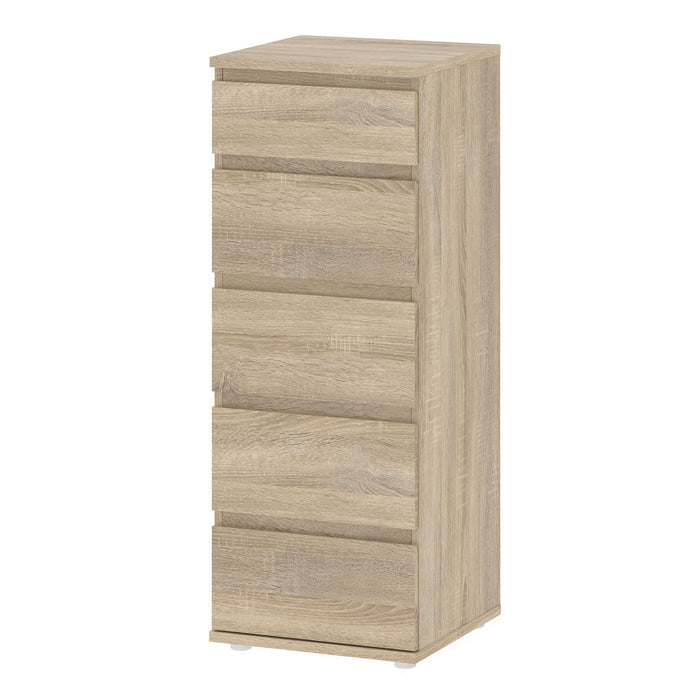 Nova Narrow Chest of 5 Drawers in Oak