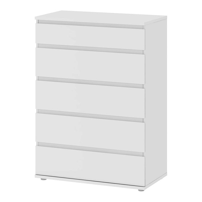 Nova Chest of 5 Drawers in White