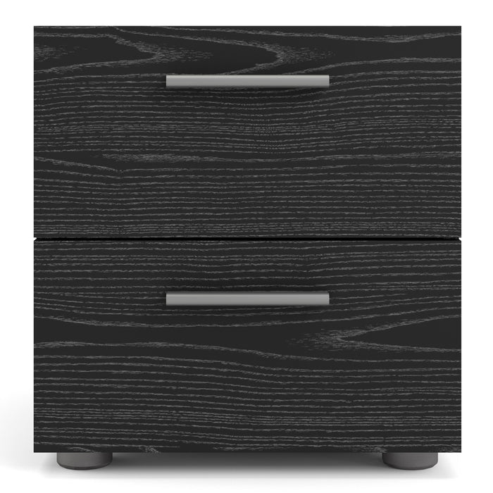 Pepe Bedside 2 Drawers in Black Woodgrain