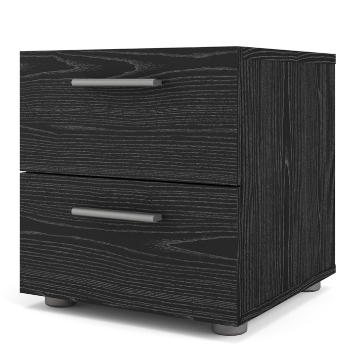 Pepe Bedside 2 Drawers in Black Woodgrain