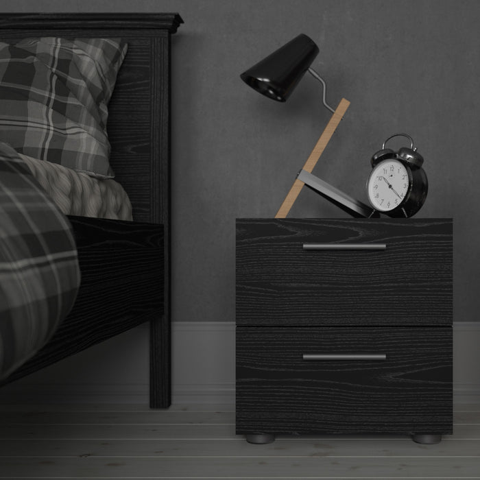 Pepe Bedside 2 Drawers in Black Woodgrain