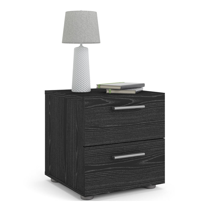 Pepe Bedside 2 Drawers in Black Woodgrain