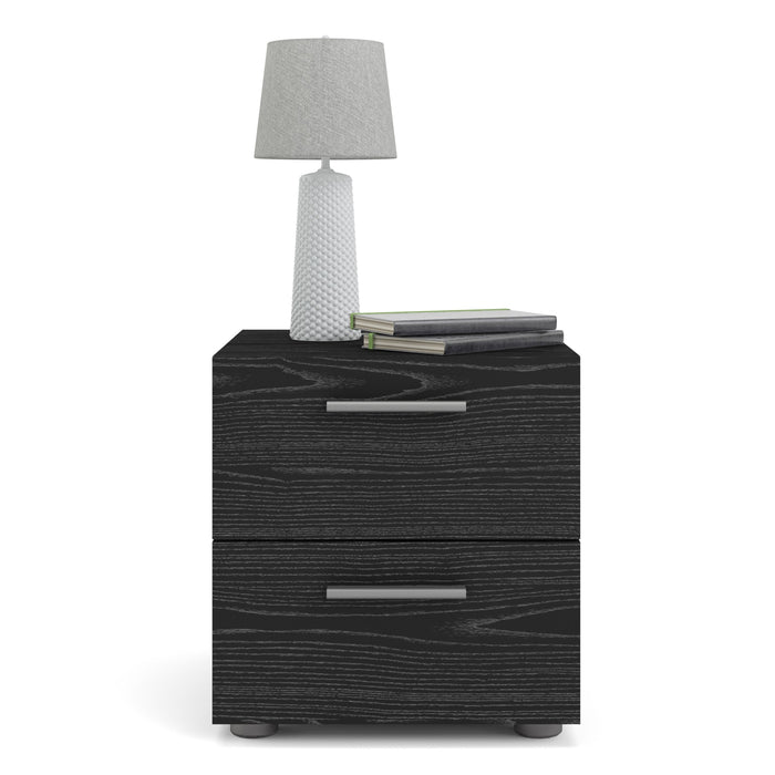 Pepe Bedside 2 Drawers in Black Woodgrain