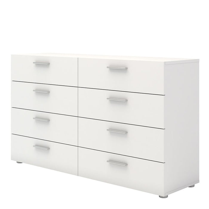 Pepe Wide Chest of 8 Drawers in White