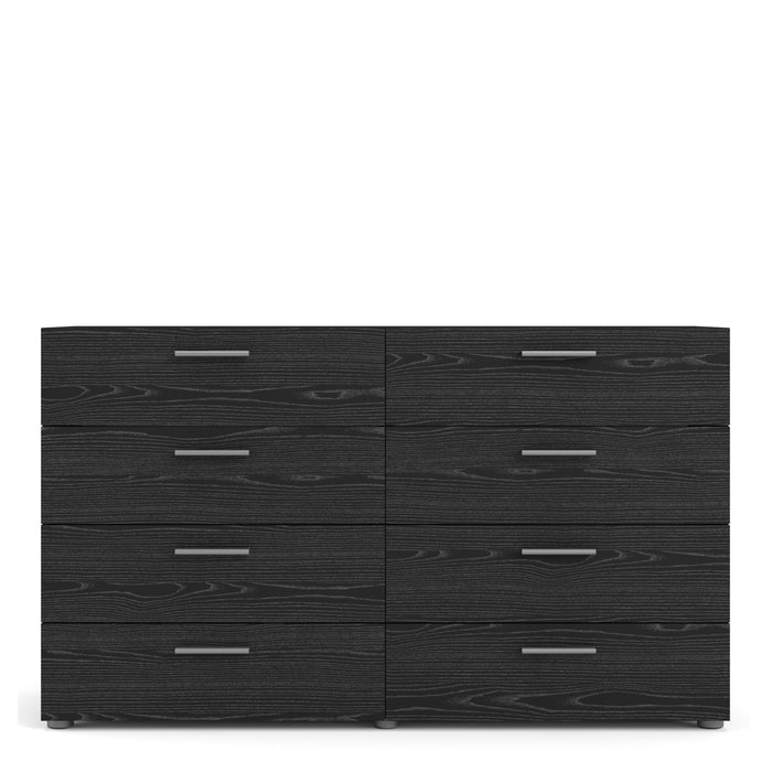 Pepe Wide Chest of 8 Drawers in Black Woodgrain