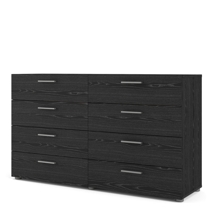 Pepe Wide Chest of 8 Drawers in Black Woodgrain