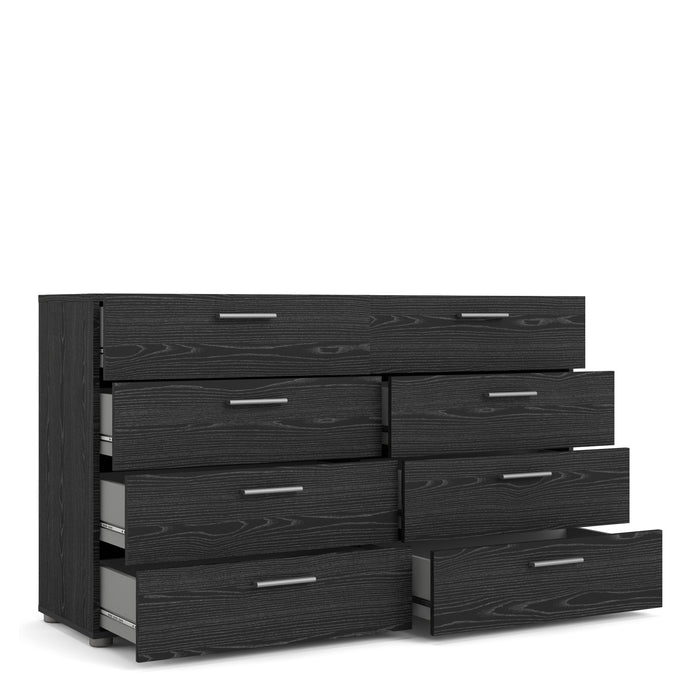 Pepe Wide Chest of 8 Drawers in Black Woodgrain