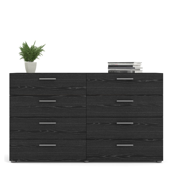 Pepe Wide Chest of 8 Drawers in Black Woodgrain